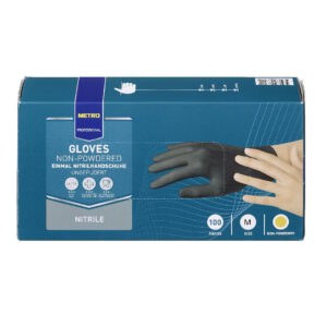 Professional Einmalhandschuhe, Nitril, ungepudert, Größe M, schwarz, 100 Stück