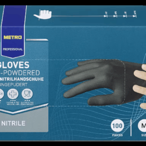 Professional Einmalhandschuhe, Nitril, ungepudert, Größe M, schwarz, 100 Stück